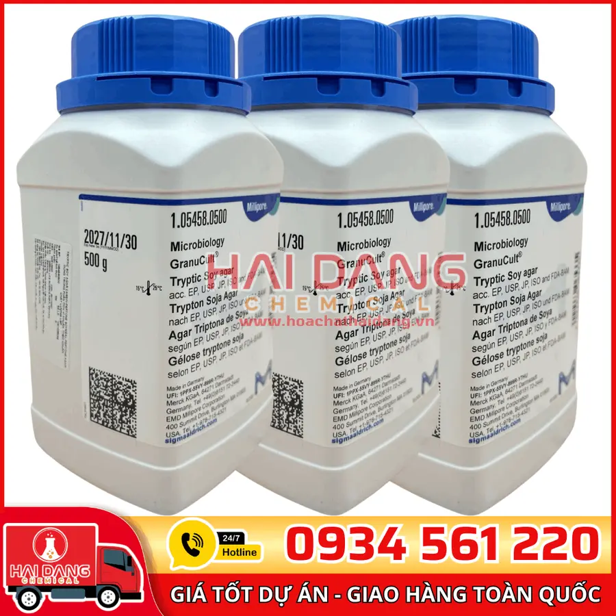 Tryptic Soy Agar (TSA) lọ 500g - Merck