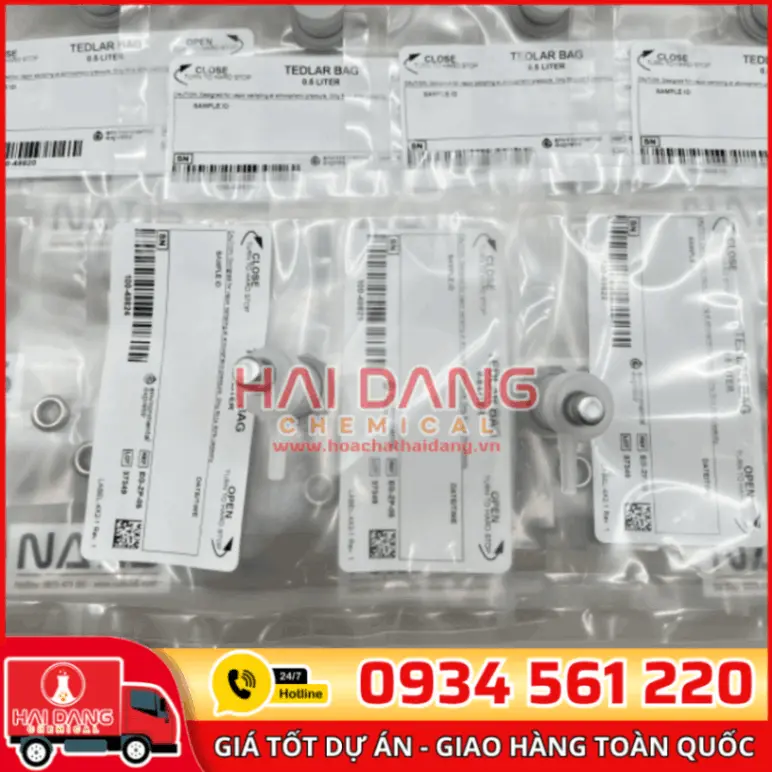 Túi lấy mẫu khí Tedlar 5Lit van PP, mã EG-PP-5