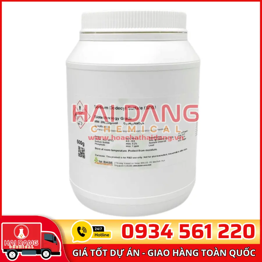 Sodium dodecyl sulfate C₁₂H₂₅SO₄Na, lọ 500g - hãng Xilong