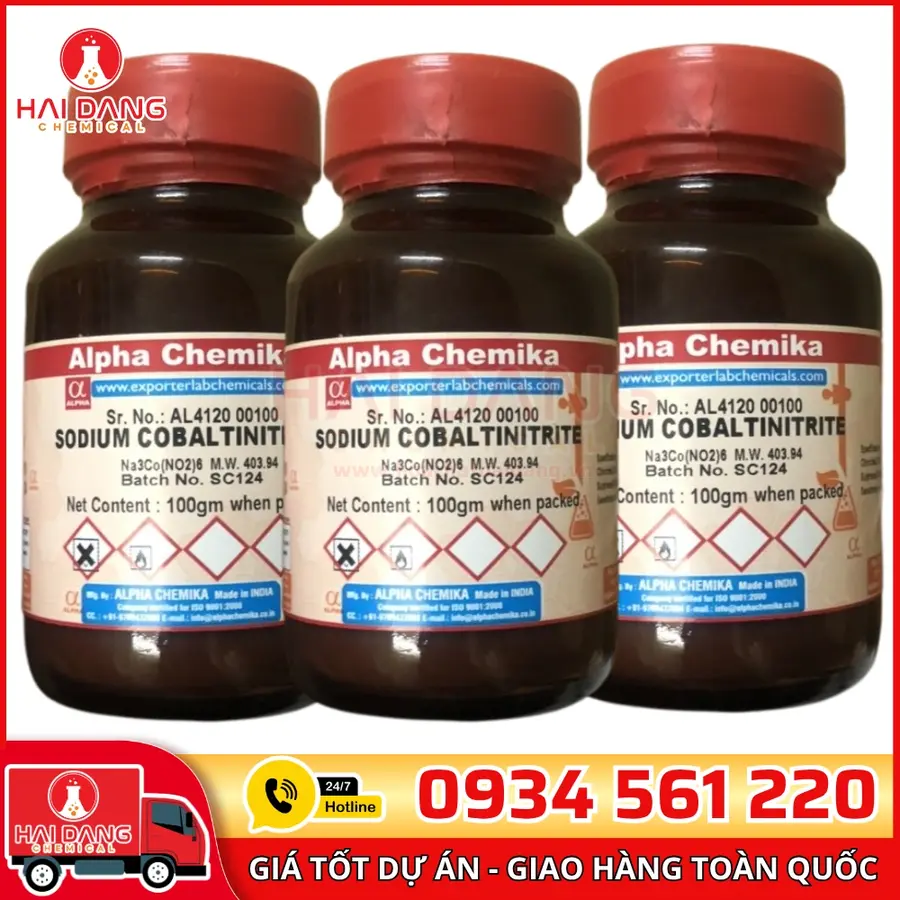Sodium Cobaltinitrite lọ 100g, hãng Alpha Chemika
