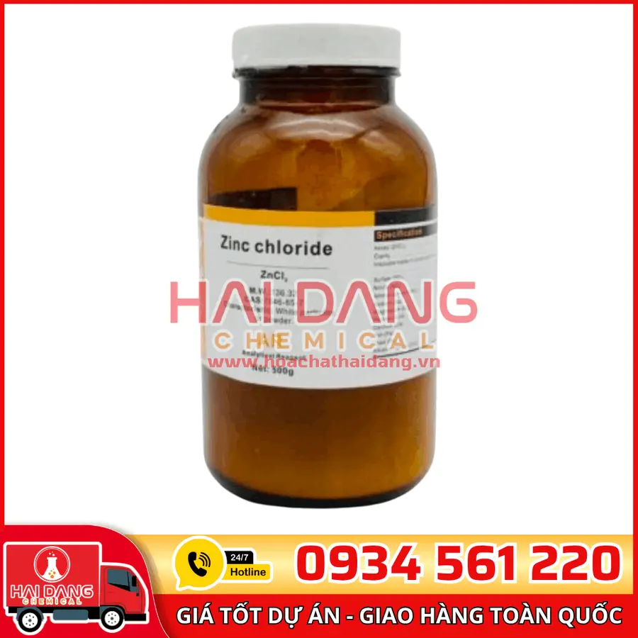 Zinc Chloride ZnCl₂, lọ 500g - hãng Xilong