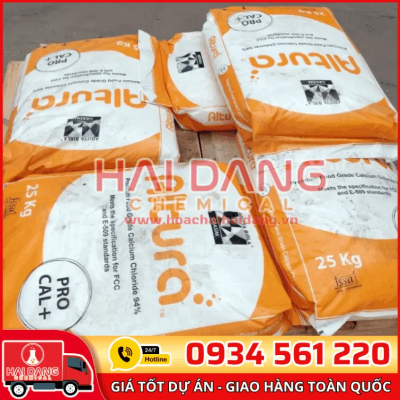 Calcium Chloride (CaCl₂) Ấn Độ Bao 25kg