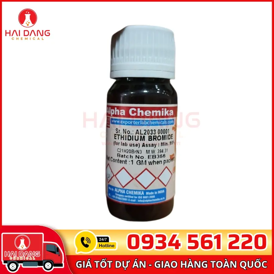 Ethidium Bromide lọ 1g, hãng Alpha Chemika