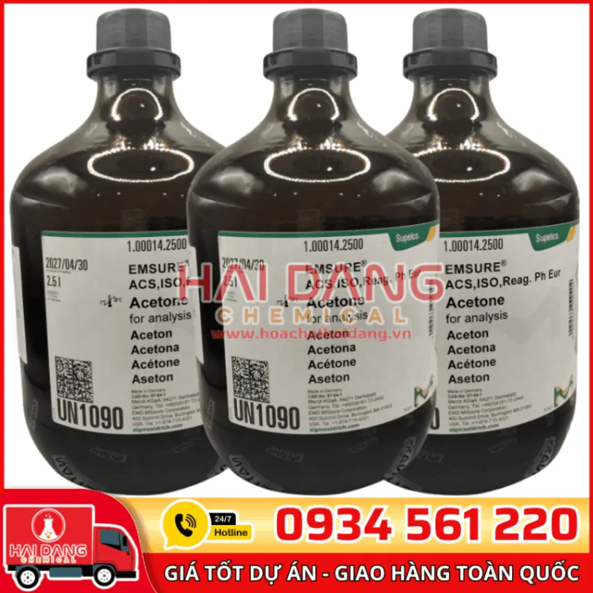 Acetone, lọ 2,5L – Merck