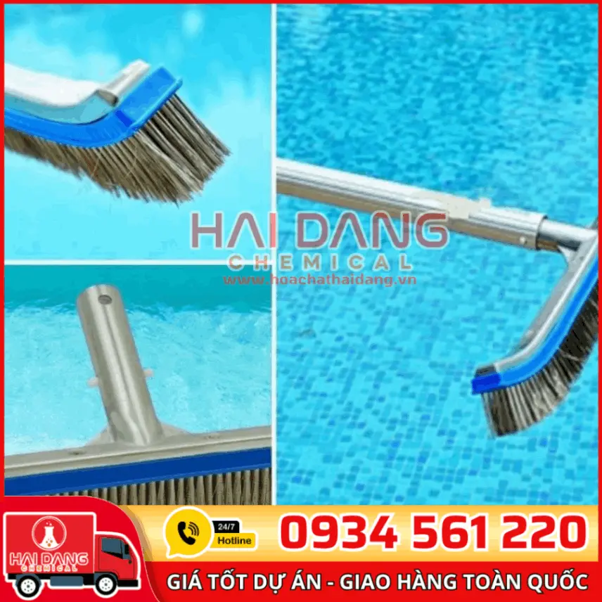 Chổi Cọ Bể Bơi Lưới Thép 26cm Làm Sạch Rêu Mốc Hiệu Quả
