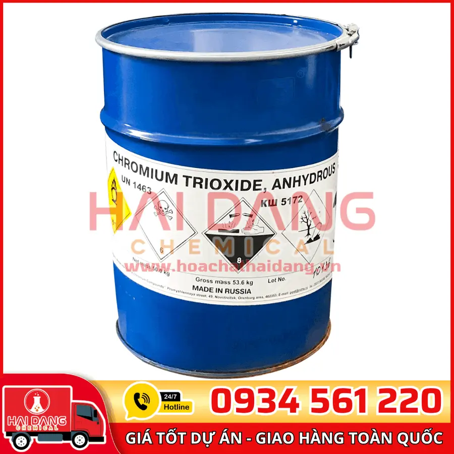 Acid Chromic CrO₃ Nga 50kg/thùng
