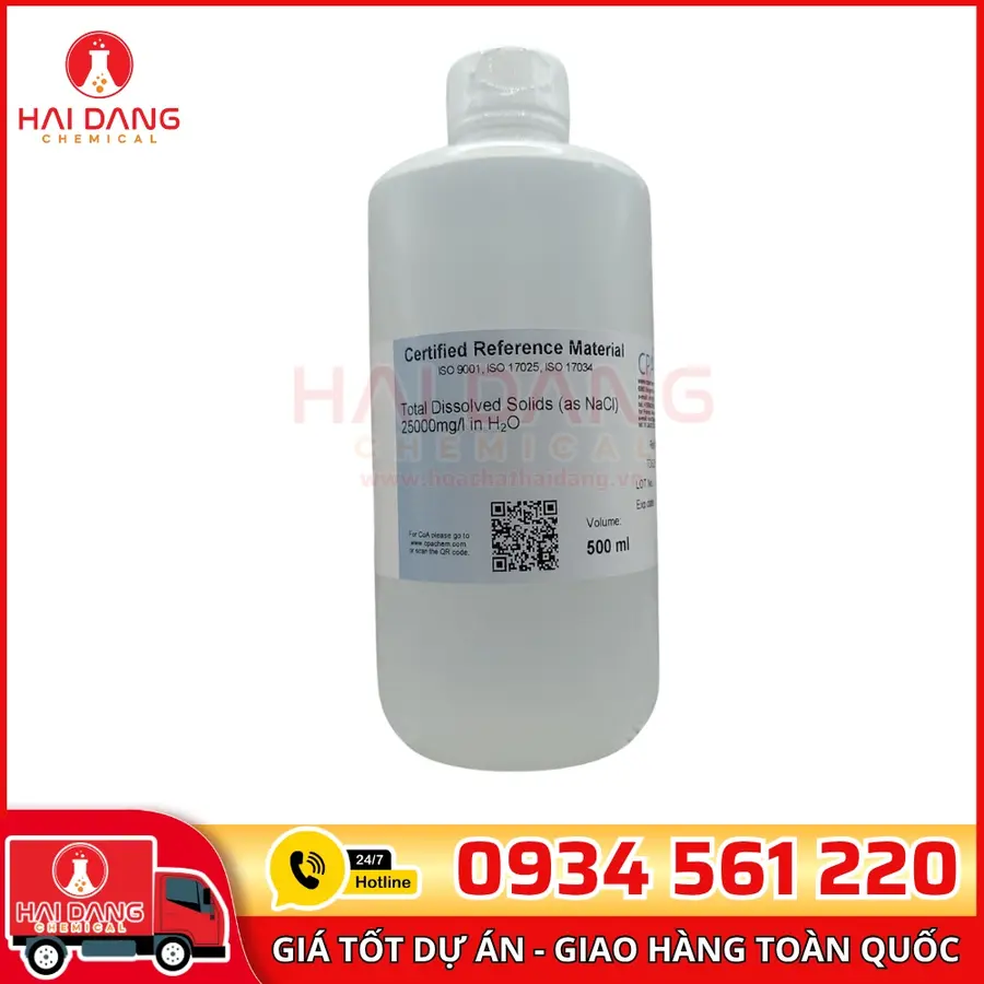 Dung dịch chuẩn TDS 25000 mg/L – Total Dissolved Solids (as NaCl), Hãng CPAchem – Bulgaria