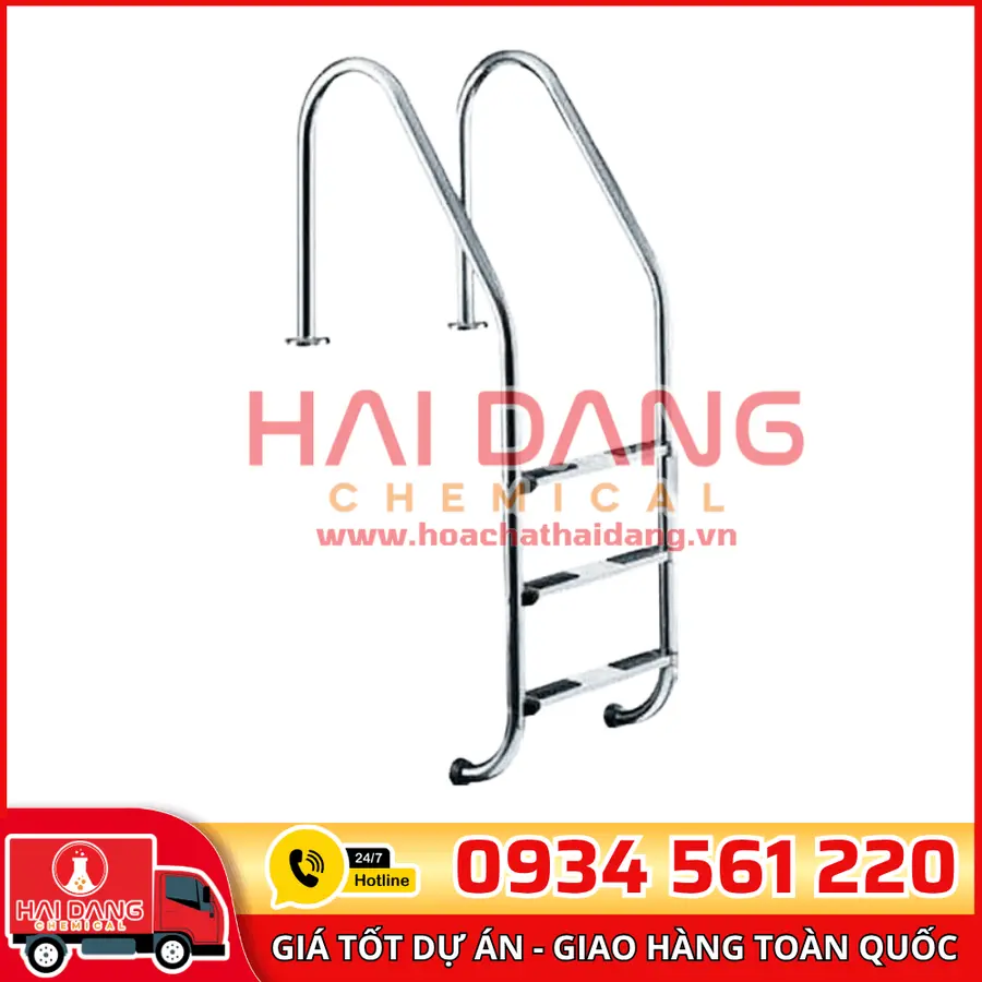 Thang Bể Bơi 2 Phần Nhập Khẩu Midas Inox 304 Bền Đẹp