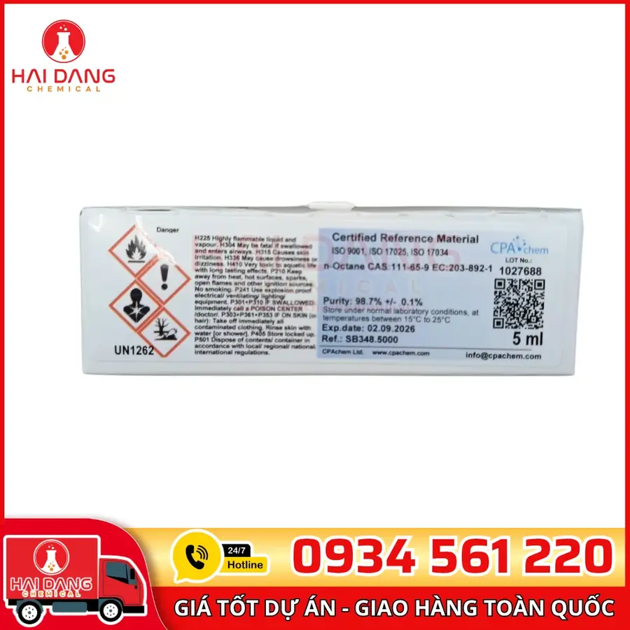 n-Octane 5mL Chất Chuẩn Phân Tích Độ Tinh Khiết Cao CPAchem