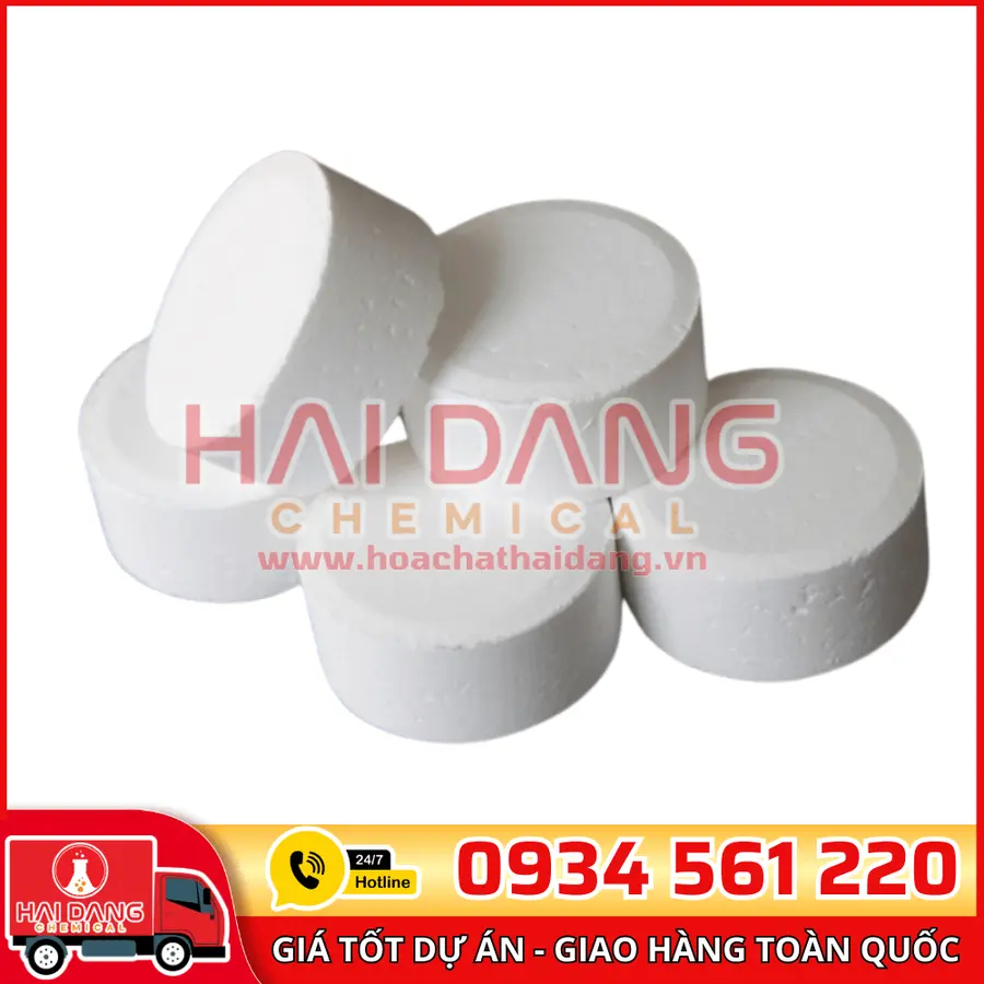 Trichloroisocyanuric Acid TCCA Viên 200g C3Cl3N3O3 Trung Quốc