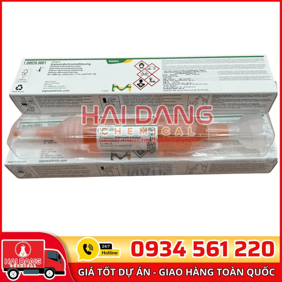 Ống chuẩn Kali dicromat (K₂Cr₂O₇) 0.1N – Merck