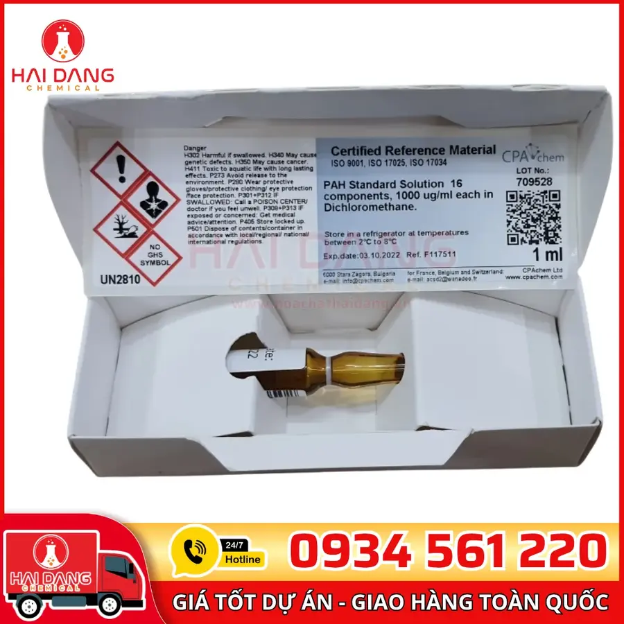 PAH 16 Thành Phần 1000µg/mL Dung Dịch Chuẩn 1mL CPAchem