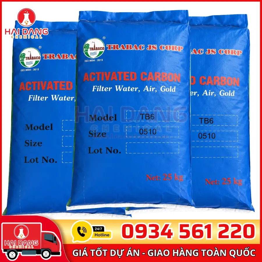 Than Hoạt Tính Gáo Dừa TB6 Iodine 600-700 Việt Nam Bao 25kg