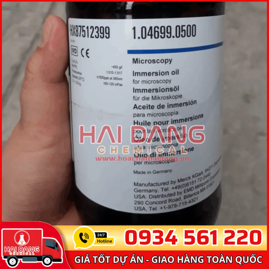 Dầu soi kính hiển vi – Immersion Oil lọ 500ml - Merck