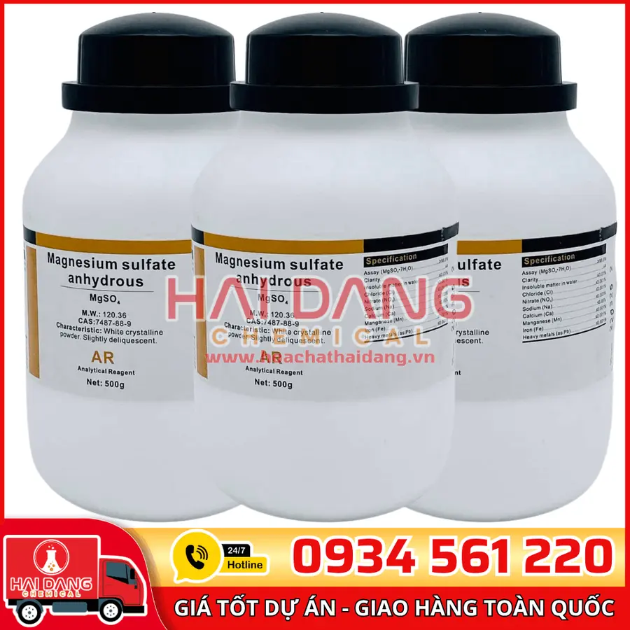 Magnesium sulfate MgSO₄·7H₂O, lọ 500g - hãng Xilong