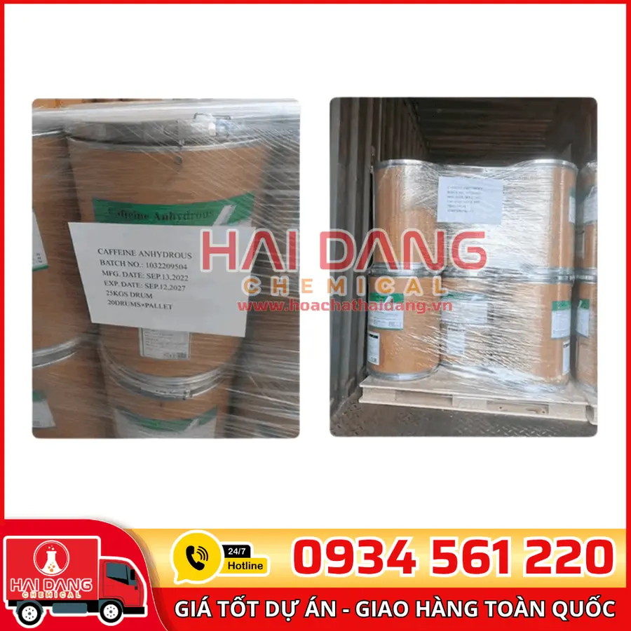 Caffeine Anhydrous Ấn Độ 25Kg – Nguyên Liệu Dược Phẩm Tinh Khiết