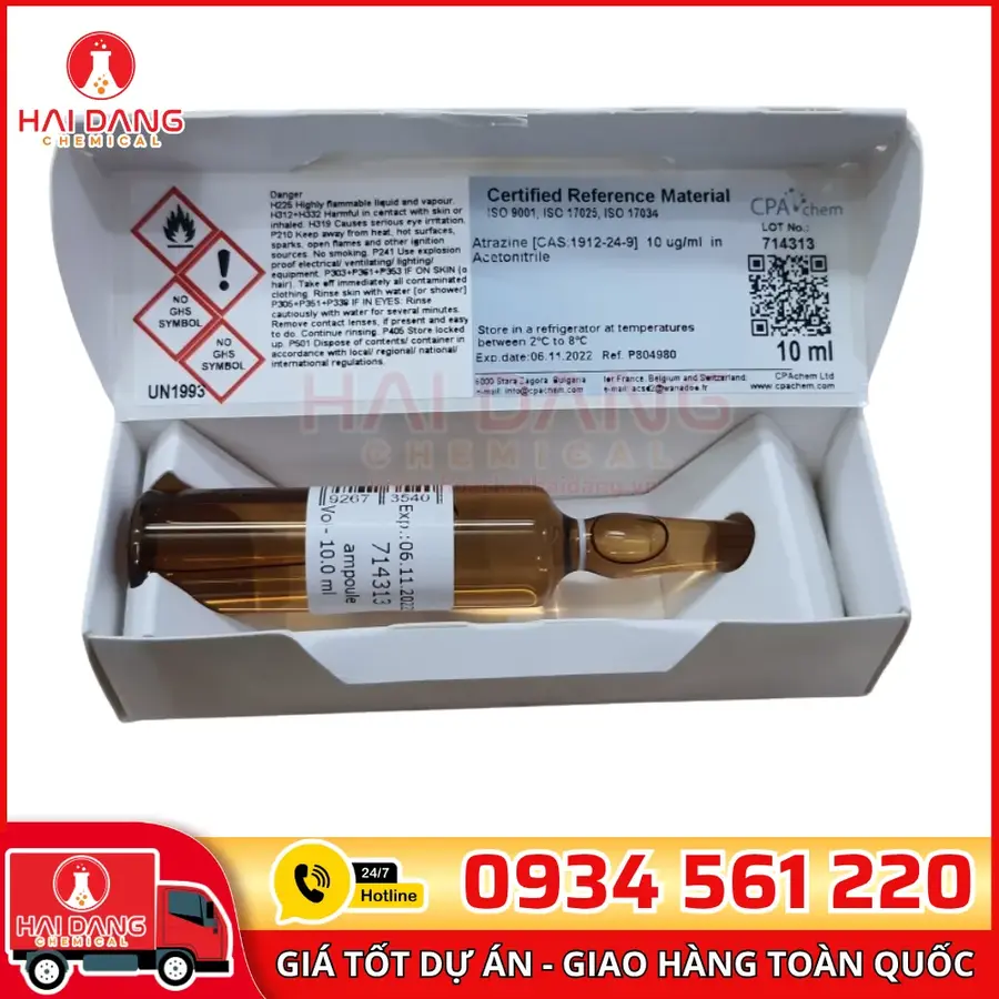 Dung Dịch Chuẩn Atrazine 10µg/mL Trong Acetonitrile CPAchem