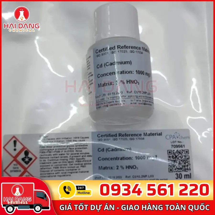 Dung Dịch Chuẩn Cadmium 1000mg/L ICP 30ml CPAchem