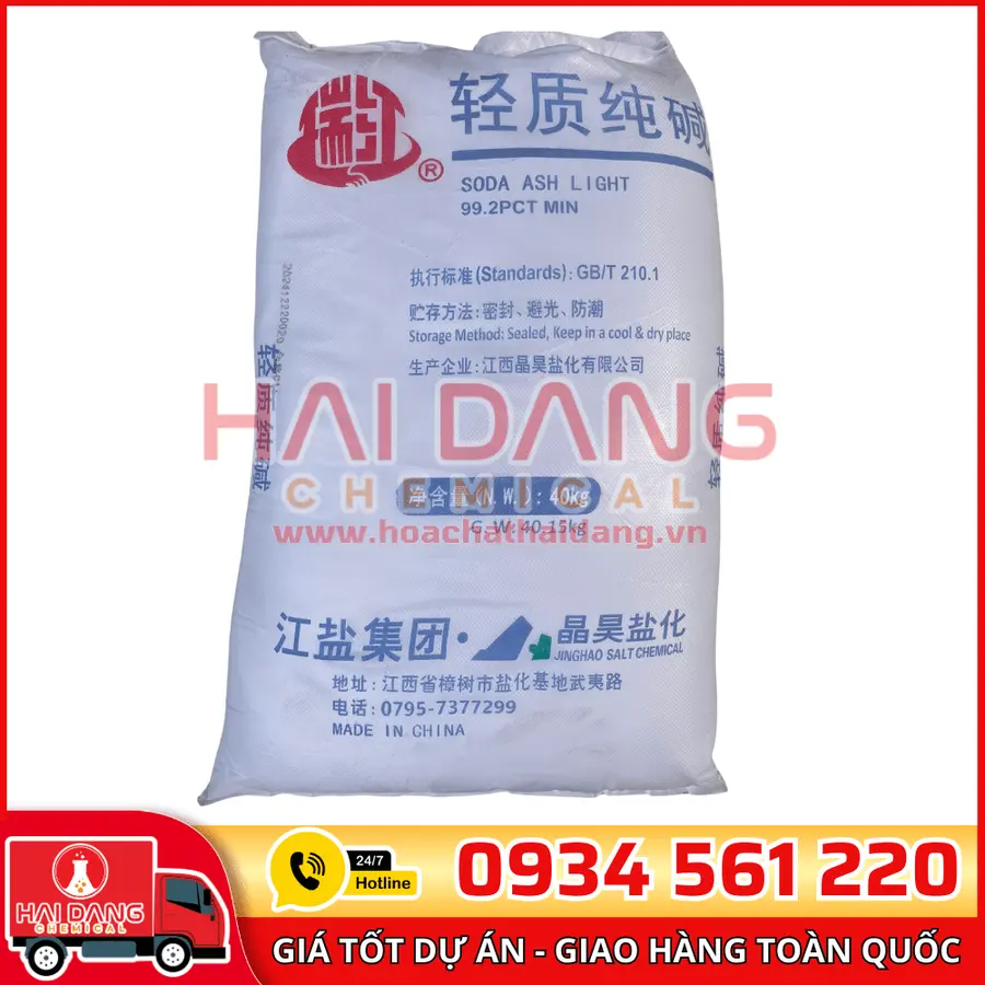 Soda Ash Light 99% Na2CO3 Trung Quốc