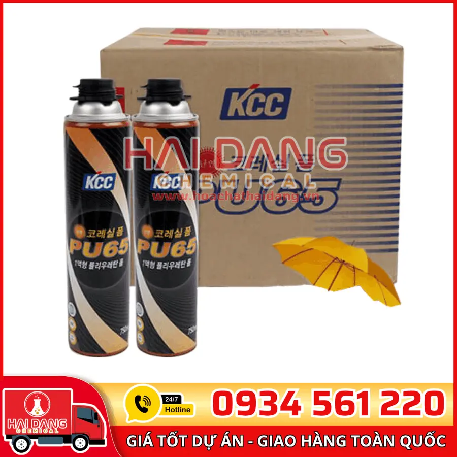 PU Foam KCC PU65 – Keo Bọt Nở Chống Cháy Hiệu Quả 750ml