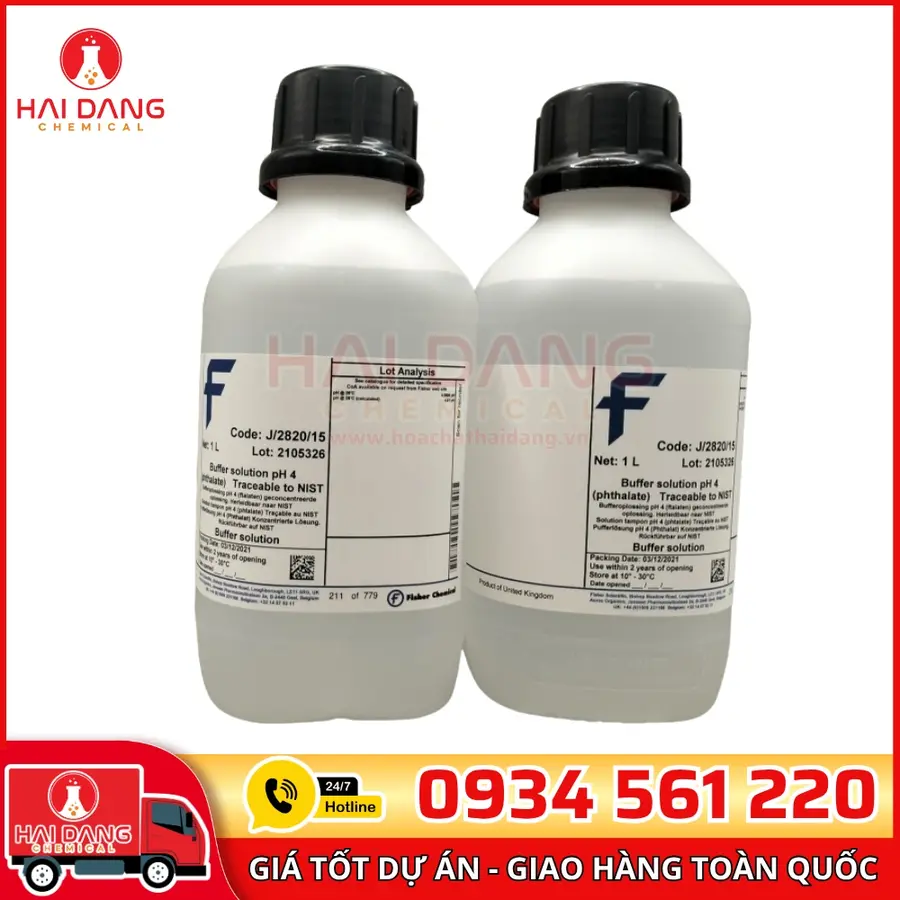 Dung dịch chuẩn pH 4 lọ 1l, hãng Fisher