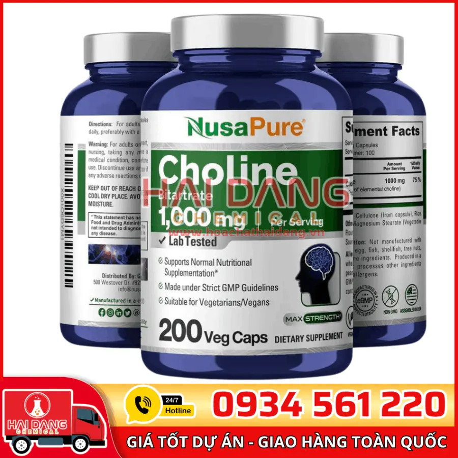 L-Choline Bitartrate Trung Quốc – Nguyên Liệu Dược Hỗ Trợ Trí Não