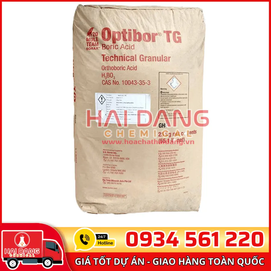 Boric Acid Mỹ 25Kg – Nguyên Liệu Dược Phẩm Kháng Khuẩn