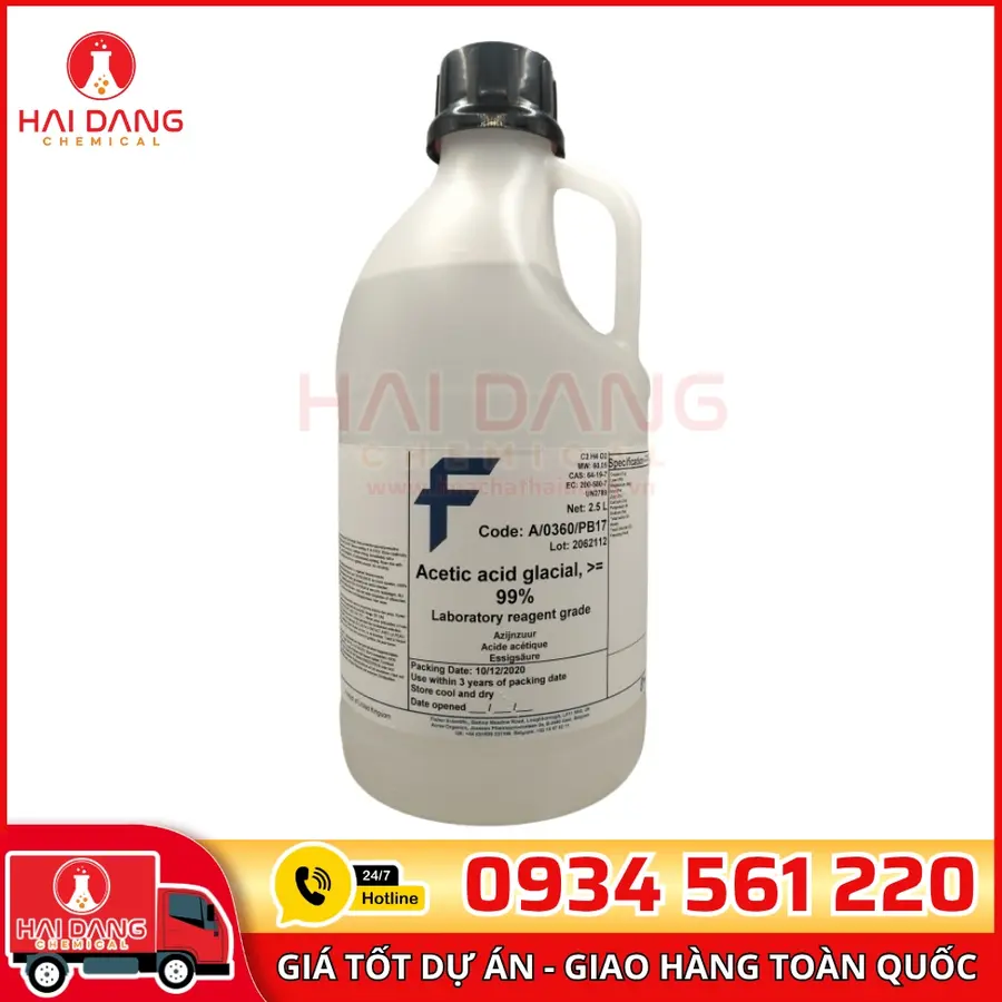 Acetic Acid Glacial lọ 2,5l, hãng Fisher