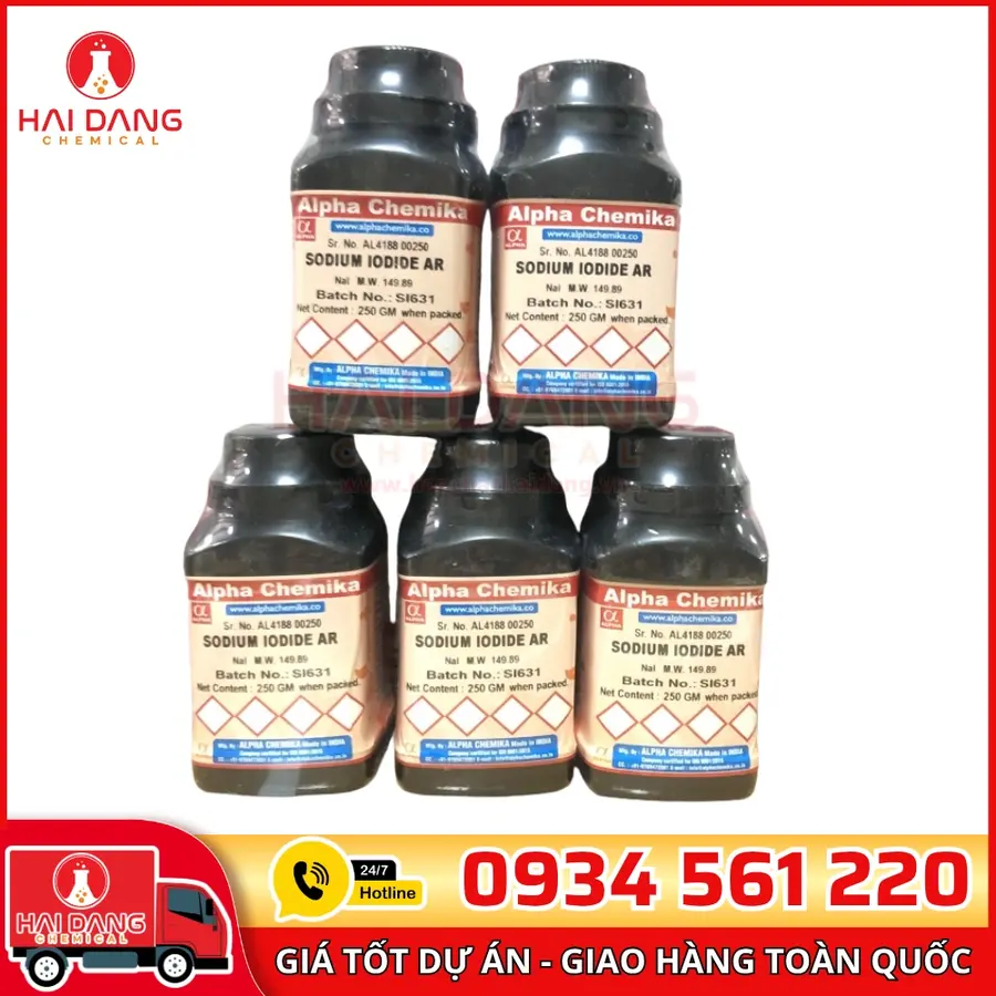 Sodium Iodide lọ 250g, hãng Alpha Chemika