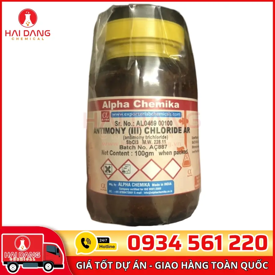 Antimony (III) Chloride 100g, hãng Alpha Chemika
