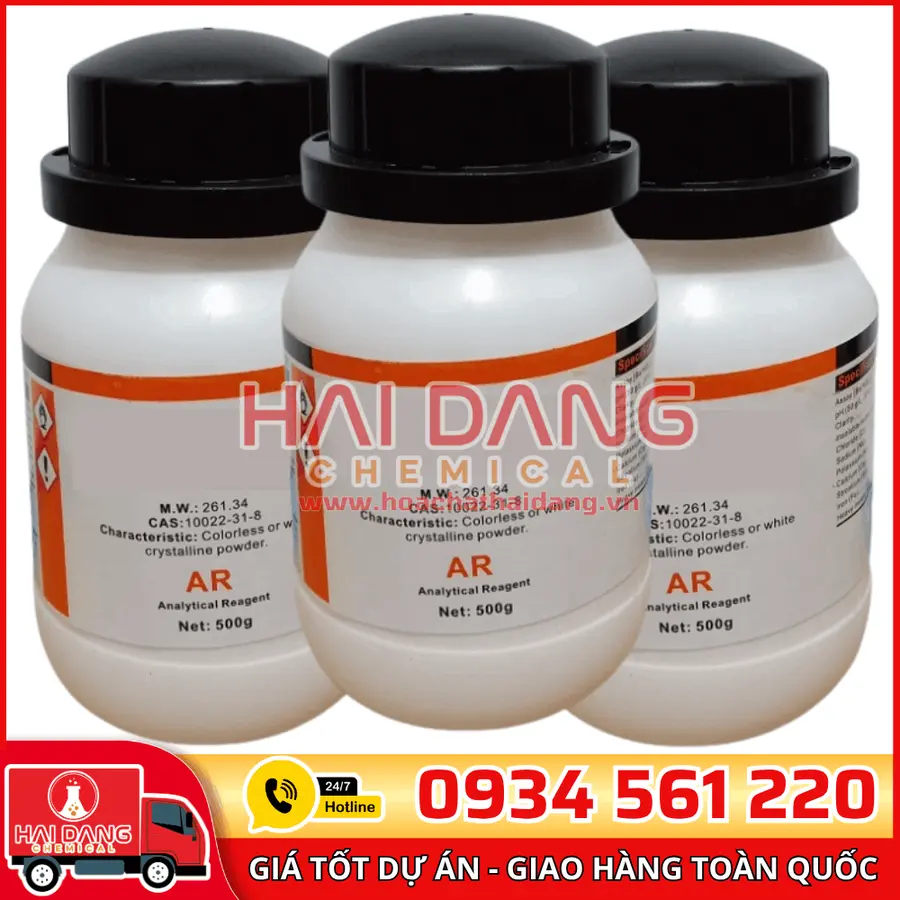 Chrom Nitrat Cr(NO₃)₃·9H₂O, lọ 500g - hãng Xilong