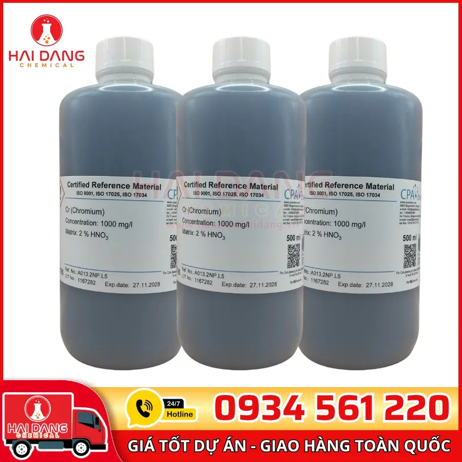 Dung Dịch Chuẩn Cr 1g/L Chai 500ml Dùng Cho AAS – CPAchem