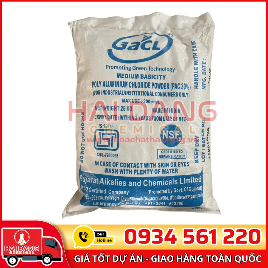 Polyaluminium Chloride PAC Al2O3 Medium Basicity 31% Ấn Độ