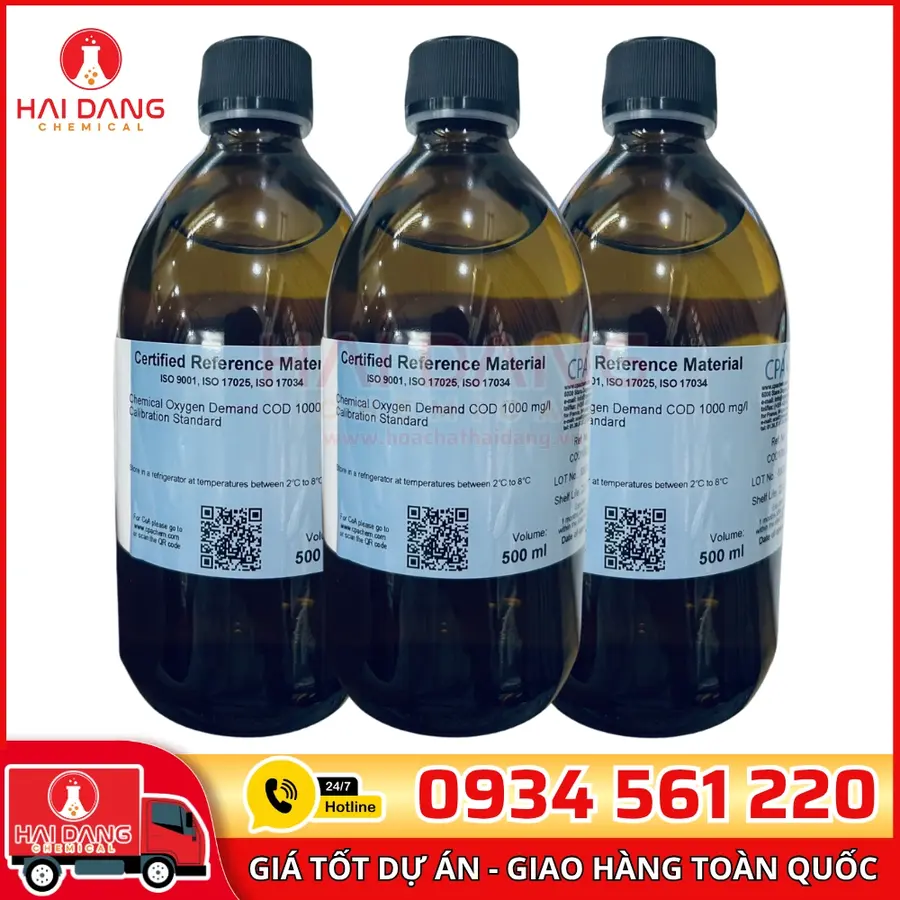 Dung Dịch Chuẩn COD 1000mg/L Chai 500ml Phân Tích – CPAchem