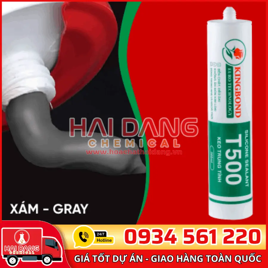Keo Silicone Kingbond T500 – Trung Tính, Dán Kính, Trám Khe Chuyên Dụng