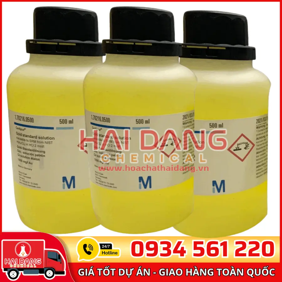 Dung dịch chuẩn Vàng (Gold) 1000 mg/L lọ 500ml - Merck
