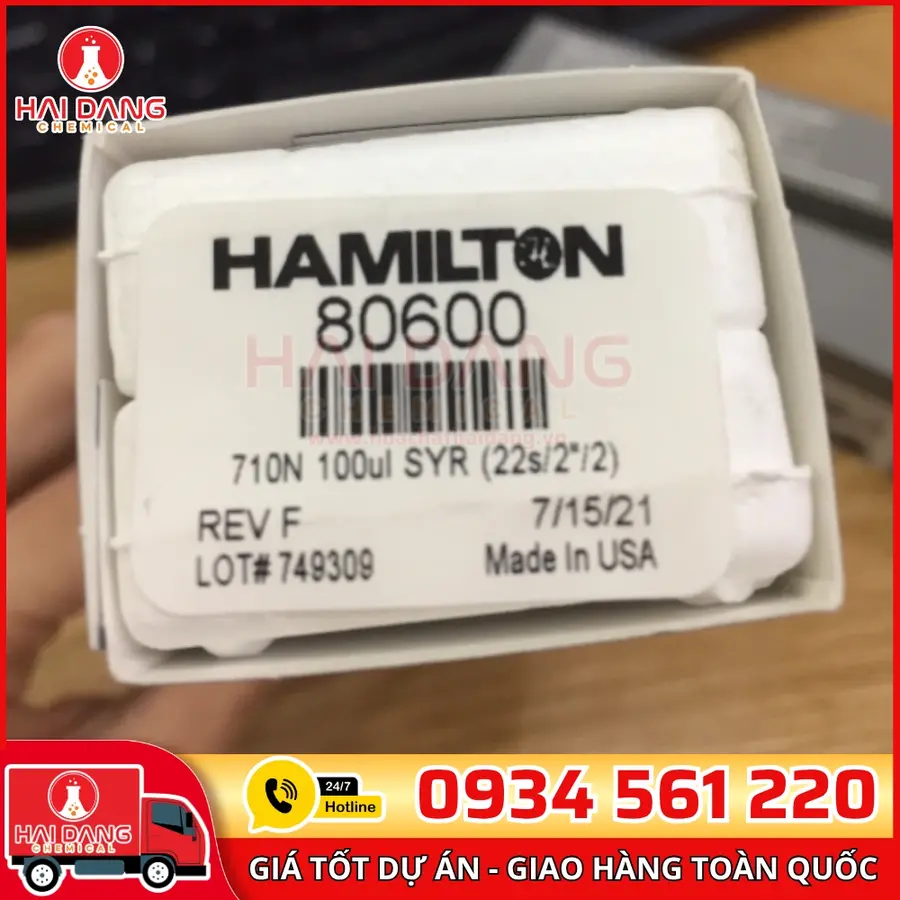 Dụng Cụ Hút Mẫu Syringe 710N 100µL – Mã 80600, Hãng Hamilton – USA