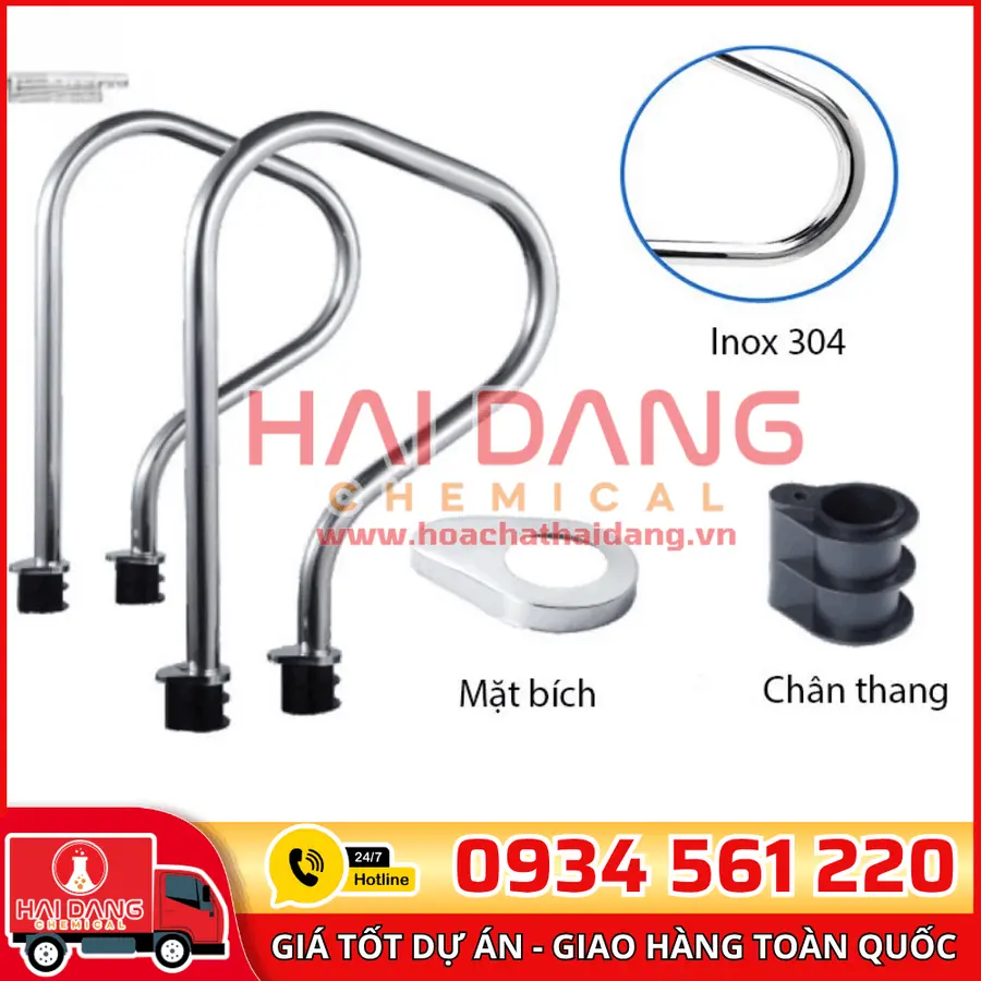 Tay Vịn Hồ Bơi Emaux ARV Inox 304 Nhập Khẩu Cao Cấp