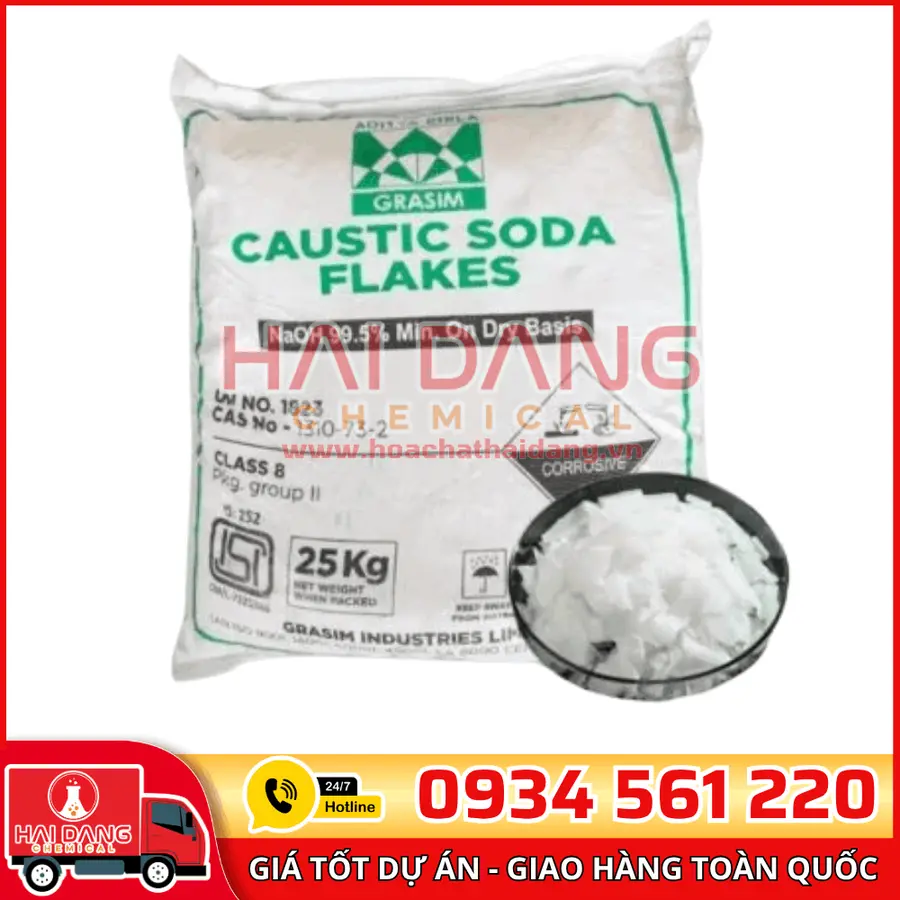Xút Vảy Sodium Hydroxide NaOH 99% Ấn Độ