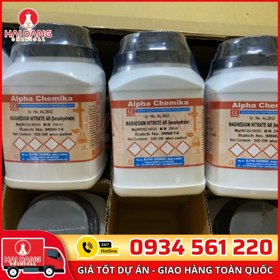 Magnesium Nitrate  lọ 500g, hãng Alpha Chemika