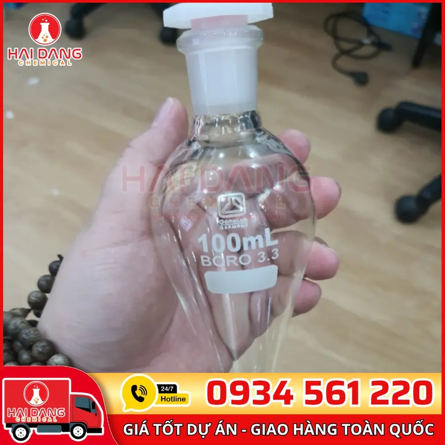 Phễu Chiết Quả Lê 100mL, Gamalab – Đức