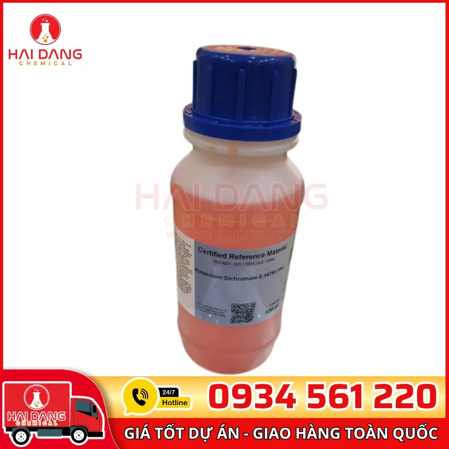 Potassium Dichromate (Practical)  lọ 500g, hãng Alpha Chemika
