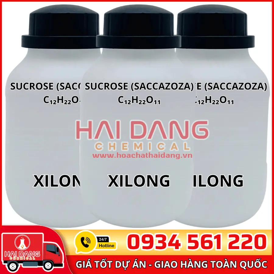 Sucrose (Saccazoza) C₁₂H₂₂O₁₁, lọ 500g - hãng Xilong