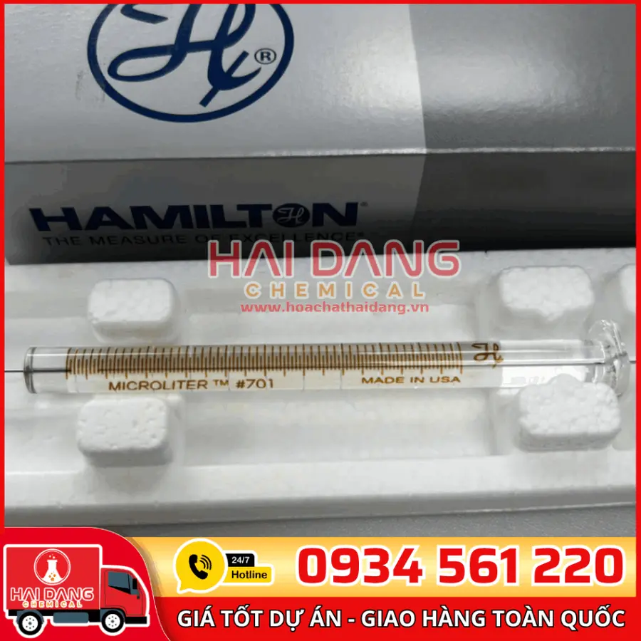 Dụng cụ hút mẫu, bơm mẫu Syringe 1001 LTN 1mL, hãng Hamilton, USA