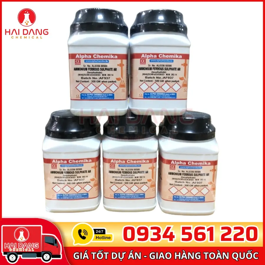 Ferrous Sulphate (Heptahydrate)  lọ 500g, hãng Alpha Chemika
