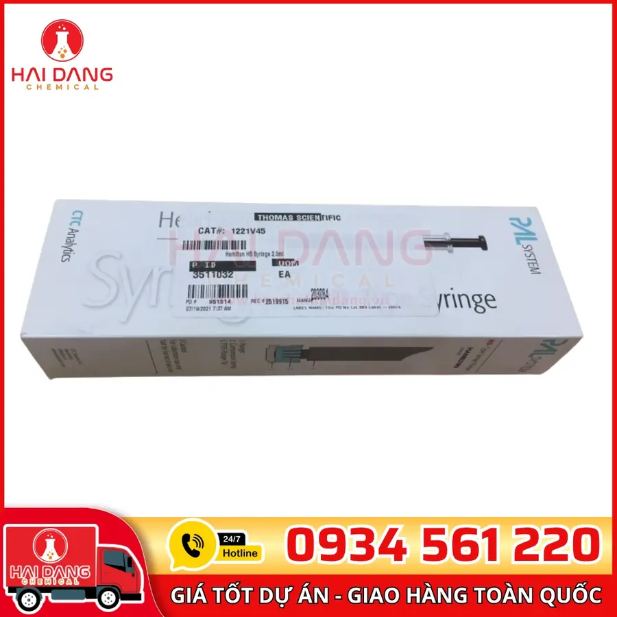 Dụng Cụ Hút Mẫu Syringe 1002LTN 2.5mL – Mã 203084, Hãng Hamilton – USA