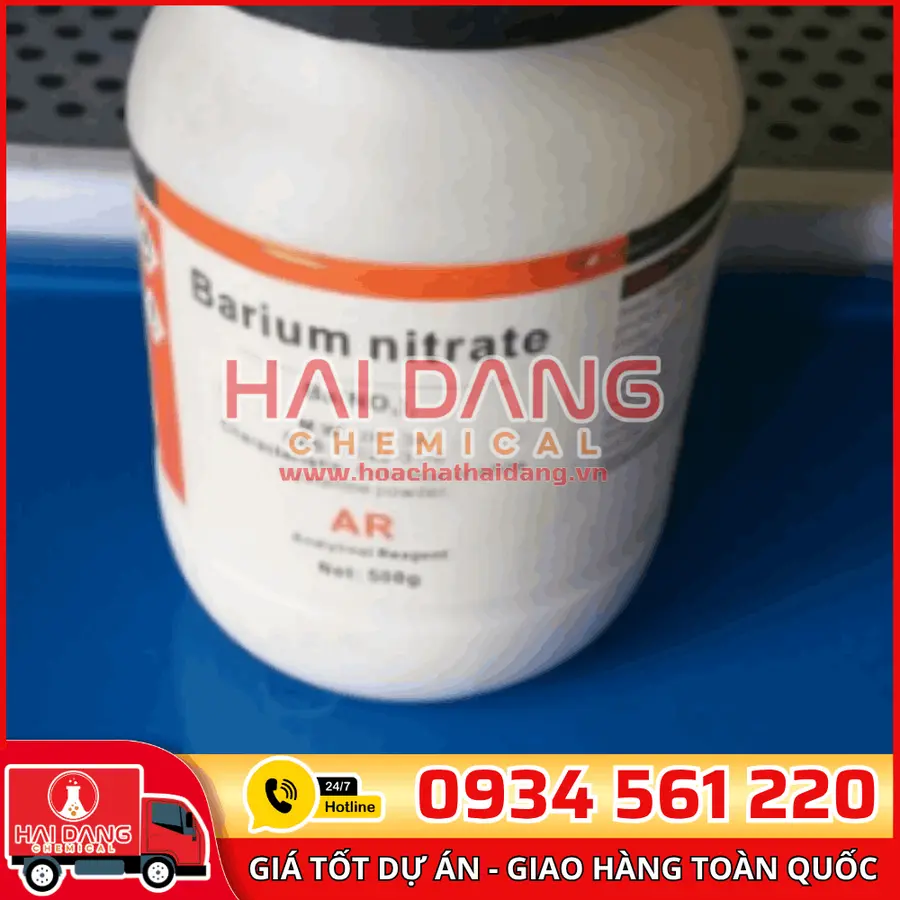 Barium Nitrate Ba(NO₃)₂, lọ 500g - hãng Xilong