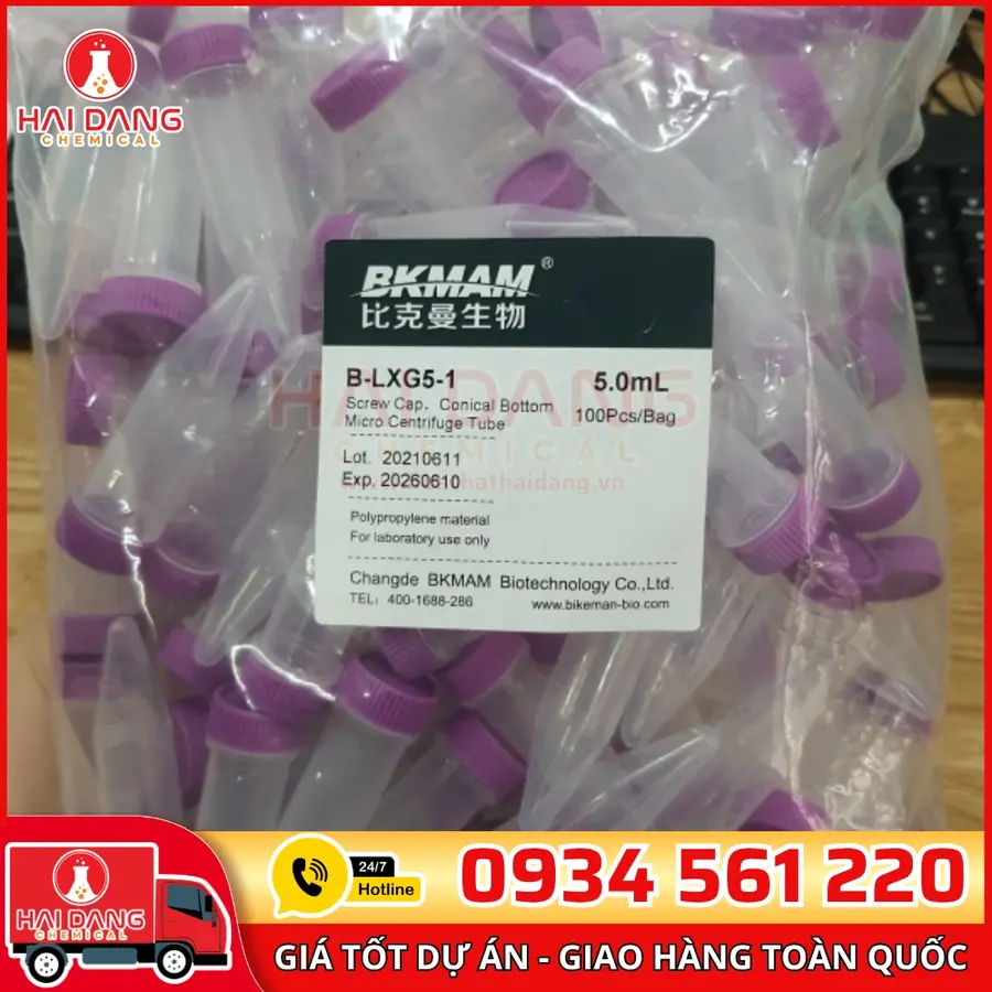 Ống Ly Tâm Đáy Nhọn, Tiệt Trùng, BKMam – Trung Quốc