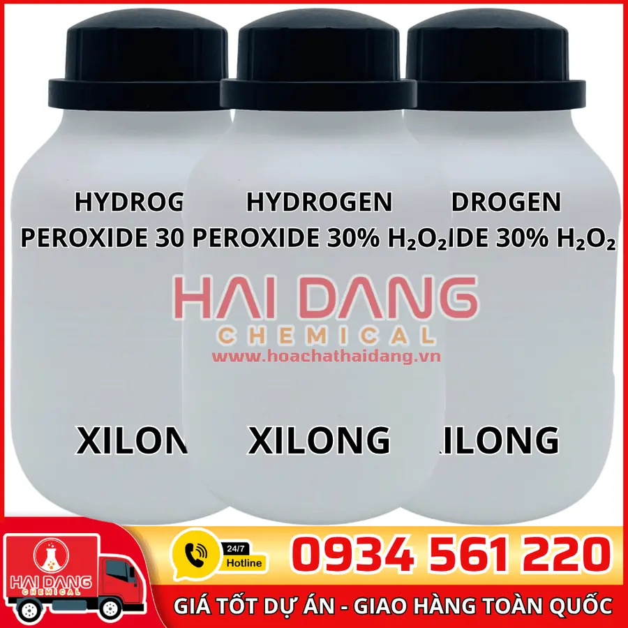Hydrogen Peroxide 30% H₂O₂, lọ 500g - hãng Xilong