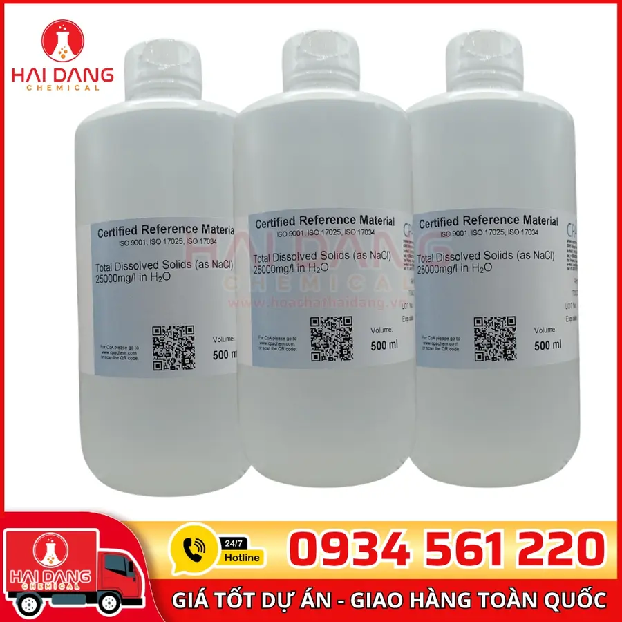 Dung dịch chuẩn TDS 25000 mg/L – Total Dissolved Solids (as NaCl), Hãng CPAchem – Bulgaria